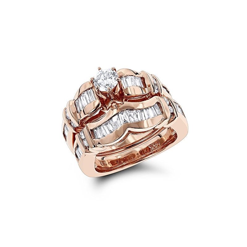 LUXURMAN 14K Gold Diamond Designer Engagement Ring