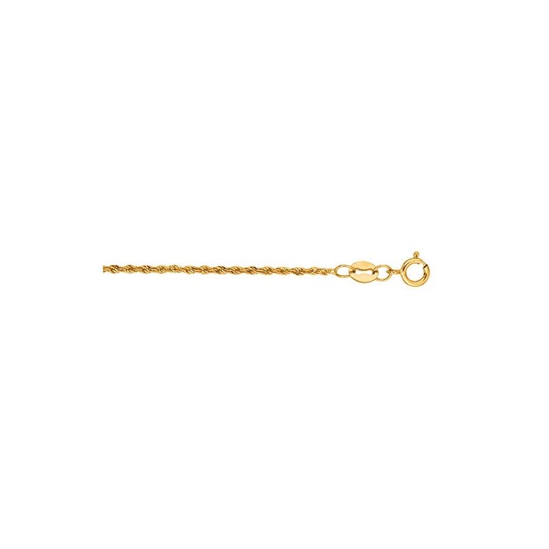 Hollow 10k Gold Ropa Chain For Men and Women 0.9mm