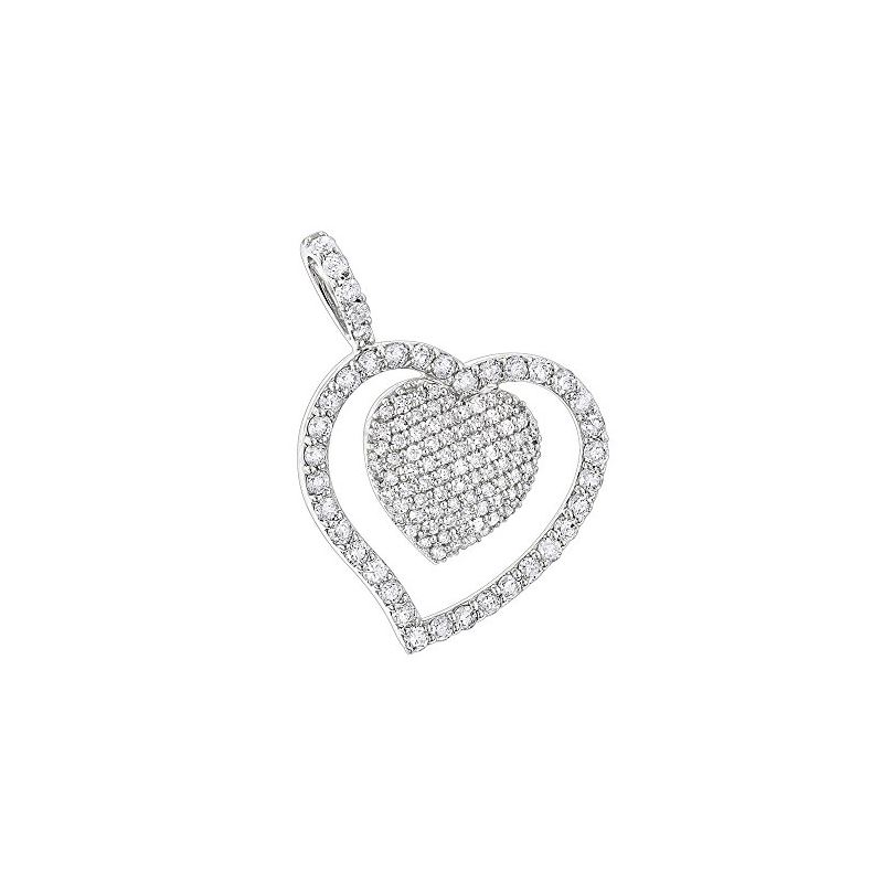 Heart Jewelry 14K White Gold Designer Diamond Hear