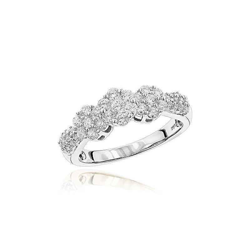 14K Gold Diamond Cluster Ring for Women Past Prese
