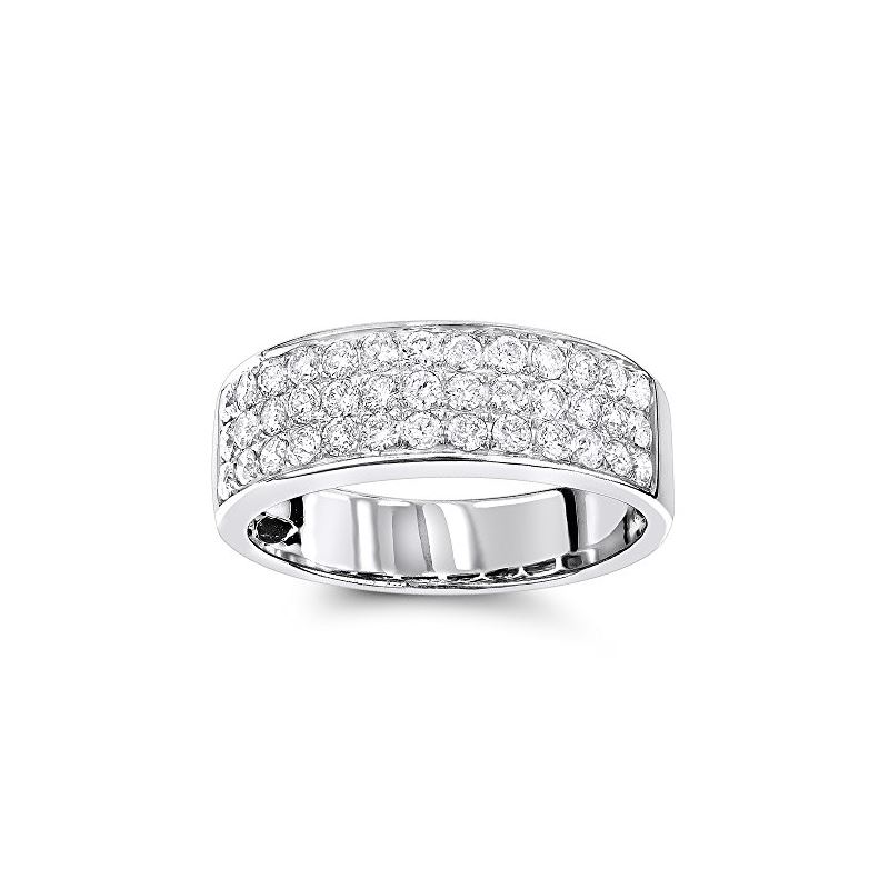 Elegant Diamond Wedding Bands 14K White Gold by LU