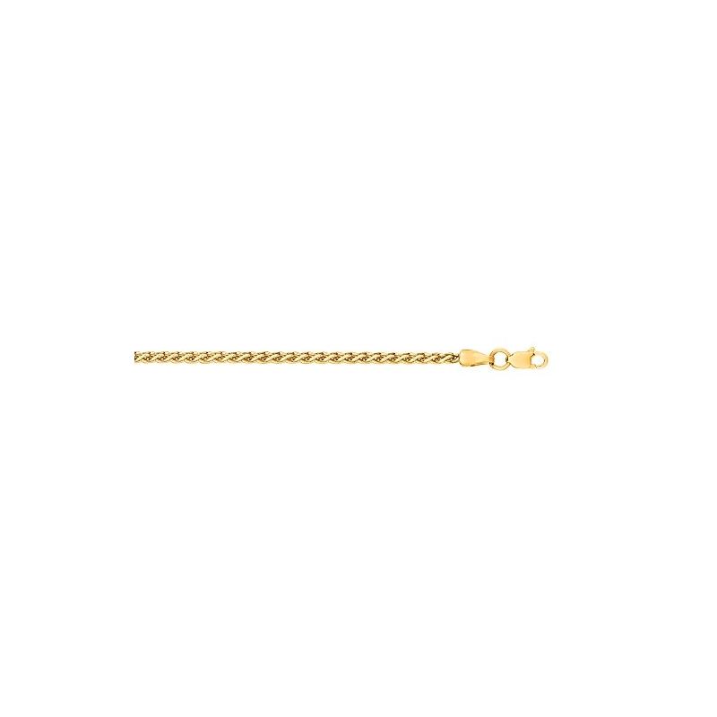 Hollow 14k Gold Wheat Chain For Men and Women 2.4m