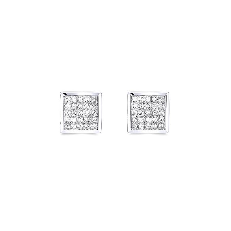 Princess Cut Diamond Earrings 14K White Gold by LU