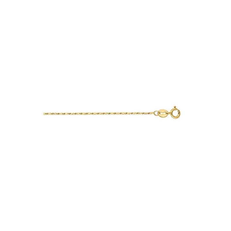 Solid 14k Gold Lumina Chain For Men and Women LUXURMAN 0.8mm Necklace