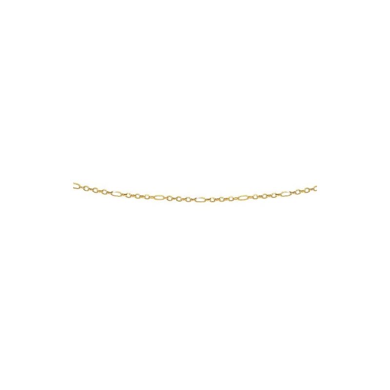 Solid 14k Gold Rolo Polished Link Chain For Women 