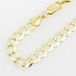 Mens 10k Yellow Gold diamond cut figaro cuban mariner link bracelet 8 inches long and 6mm wide 2