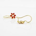 14K Yellow gold Flower cz hoop earrings for Children/Kids web36 4
