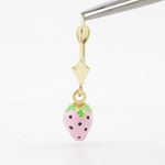 14K Yellow gold Strawberry chandelier earrings for Children/Kids web512 2