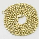 "14K Yellow gold moon cut bead link chain 24"" Long 2MM Wide MLC17 2"