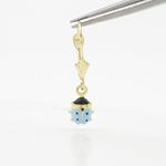 14K Yellow gold Bettle chandelier earrings for Children/Kids web515 2