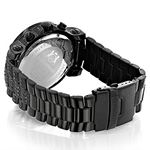 Oversized Iced Out Black Diamond Mens Watch by Luxurman 2ct Fully Paved Bezel 2