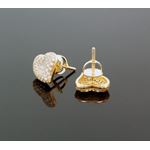 Sterling Silver Heart Shape Fashion Hand Set Stud Earrings ME0212 2
