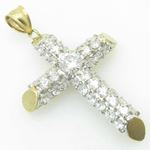 Mens 10K Solid Yellow Gold fully stoned cross 2 Length - 2.44 inches Width - 1.50 inches 2