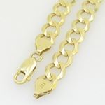 "10K Yellow Gold 8mm wide 26"" long Curb Cuban Italy Chain Necklace with Lobster Clasp GC70 4"