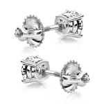 Ladies Platinum Natural Diamond Stud Earrings Wi-2