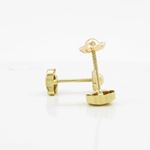 14K Yellow gold Plain heart stud earrings for Children/Kids web166 4