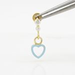 14K Yellow gold Open heart cz chandelier earrings for Children/Kids web409 2