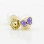 14K Yellow gold Butterfly pearl stud earrings for Children/Kids web78 2