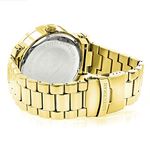 Luxurman Mens Genuine Diamond Watch 0.12ct Yellow Gold Plated Extra Straps 2