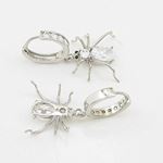 Womens White precious stone spider chandelier earring Silver11 4