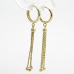 womens bp88 fancy earrings 14K yellow gold italian ball stud huggie hoop 2