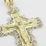 Mens 10k Yellow gold Fancy jesus cross pendant GCHA12 2