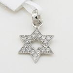 Womens White star of david cz pendant Silver35 2