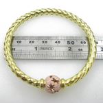 Ladies .925 Italian Sterling Silver yellow fancy italian primavera bracelet Diameter - 2.55 inches 4