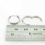 womens bp14 fancy earrings 14K white gold italian ball stud huggie hoop 4