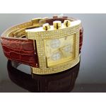 NEW Yellow Gold 2.75Ct Diamonds Square Watch At-2