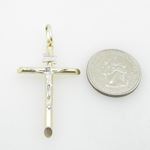 Mens 10K Solid Yellow Gold white jesus cross Length - 2.09 inches Width - 1.10 inches 4