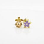 14K Yellow gold Flower stud earrings for Children/Kids web13 2