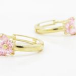 14K Yellow gold Butterfly cz hoop earrings for Children/Kids web324 2