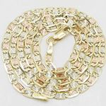 "14K Three tone valentine chain 22"" Long 3MM Wide MLC9 2"