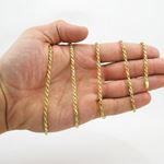 "Mens 10k Yellow Gold skinny rope chain ELNC25 30"" long and 3mm wide 4"