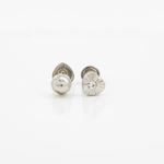 14K White gold Heart cz stud earrings for Children/Kids web478 2