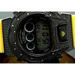 Ice Plus Mens Diamond Shock Style Watch Black Case Yellow Band 2