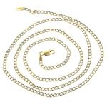 "10K Yellow Gold 4mm wide 24"" long diamond cut Curb Cuban Italy Chain Necklace with Lobster Clasp G