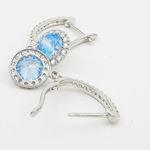 Womens Light blue cubic zirconia drop cz chandelier earring Silver15 4