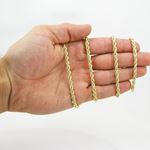 "Mens 10k Yellow Gold rope chain ELNC19 24"" long and 4mm wide 4"