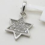 Womens White star of david cz pendant Silver34 2