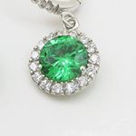 Womens Green cubic zirconia drop cz chandelier earring Silver19 2