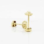 14K Yellow gold Plain heart stud earrings for Children/Kids web220 4