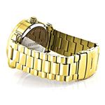 Luxurman Mens Real Diamond Watch Yellow Gold Plated 0.12ct with Extra Bands 2