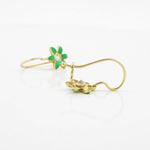 14K Yellow gold Flower cz hoop earrings for Children/Kids web35 4