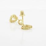 14K Yellow gold Heart fancy cz stud earrings for Children/Kids web435 4