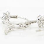 14K White gold Flower cz hoop earrings for Children/Kids web357 4