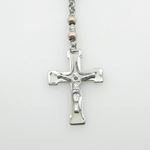 "Stainless Steel Rosary Necklace with Cross R136 ball 6 mm