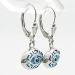 Ladies Silver evil eye dangle earrings 2