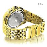 Matching His and Hers Yellow Gold Plated Diamond Watch Set 1.05ct by Centorum 2